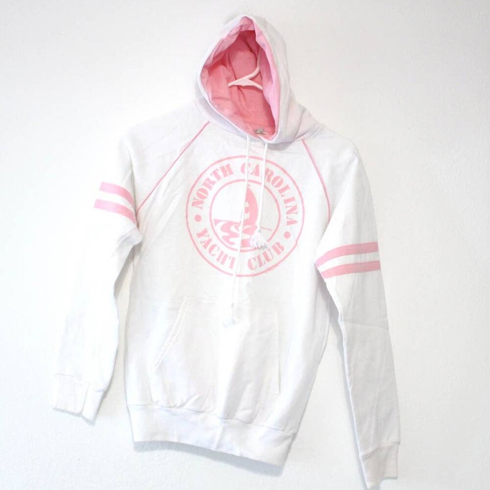 Vintage 80s North Carolina Yacht Club Hoodie Men’s Small White Sailing